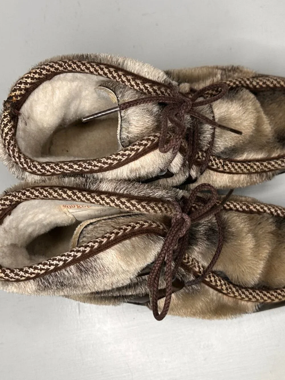Yodelers Vintage Fur Accent Boots Women Size 6
